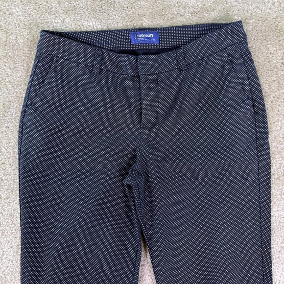 Old Navy Pants Womens Size 4 Black Polka Dot Harper Cropped 30x24 E739 - Picture 2 of 13